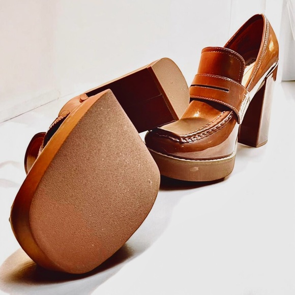 Steve Madden Randy Platform Loafers in Cognac size 8.5 - Picture 3 of 9